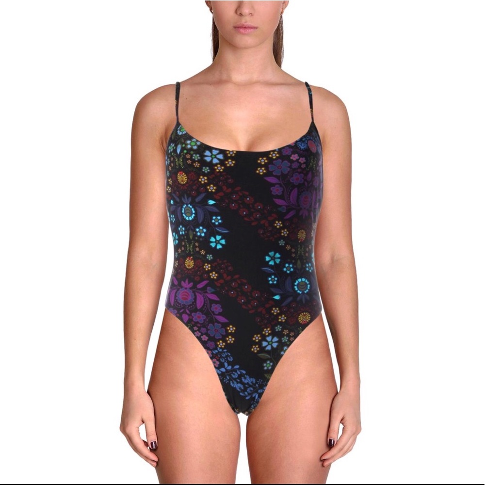 Cynthia Rowley floral print maillot swimsuit XS